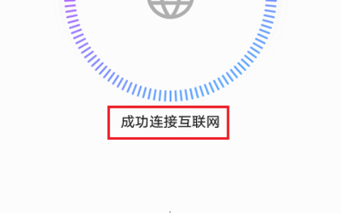 显示：成功连接互联网，表示设置成功