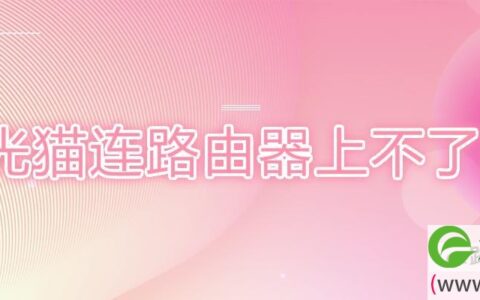 光猫连路由器上不了网