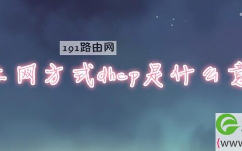 上网方式dhcp是什么意思