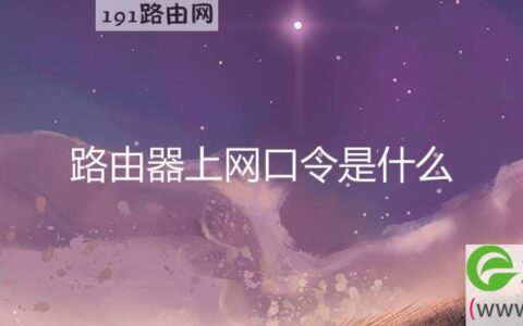 路由器上网口令是什么