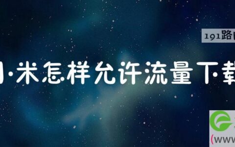 小米怎样允许流量下载