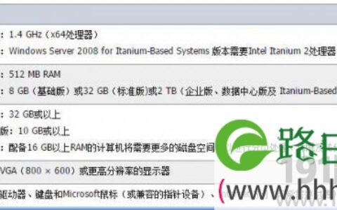Windows Server 2008 R2系统要求