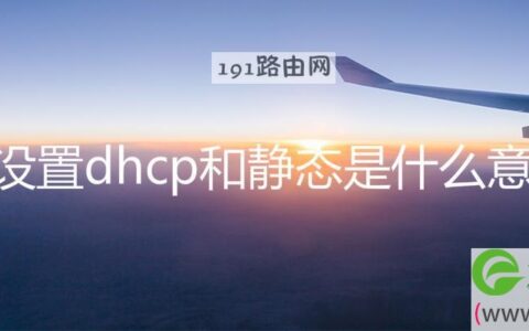 ip设置dhcp和静态是什么意思