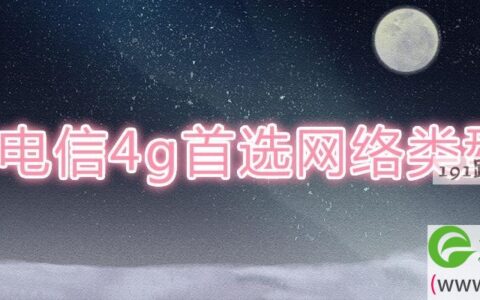 电信4g首选网络类型