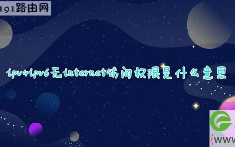 ipv4ipv6无internet访问权限是什么意思