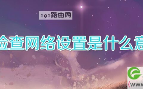 请检查网络设置是什么意思