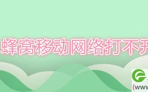 蜂窝移动网络打不开(图文)