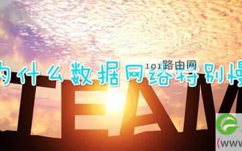 为什么数据网络特别慢