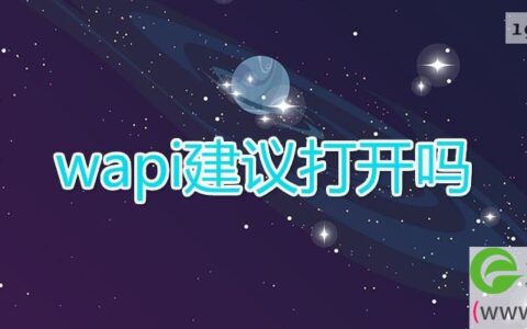 wapi建议打开吗