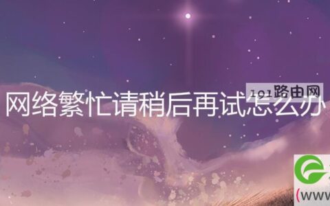 网络繁忙请稍后再试怎么办