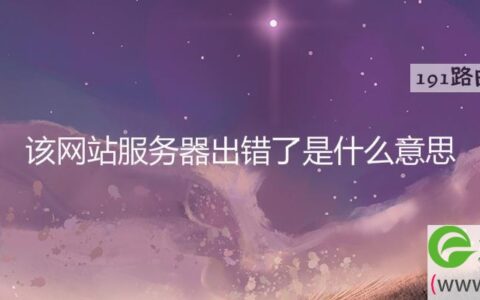 该网站服务器出错了是什么意思
