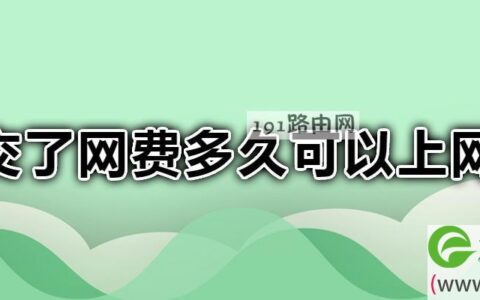 交了网费多久可以上网