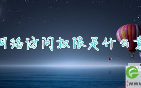 无网络访问权限是什么意思