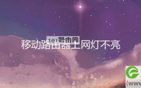 移动路由器上网灯不亮