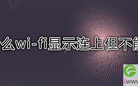 为什么wi-fi显示连上但不能用