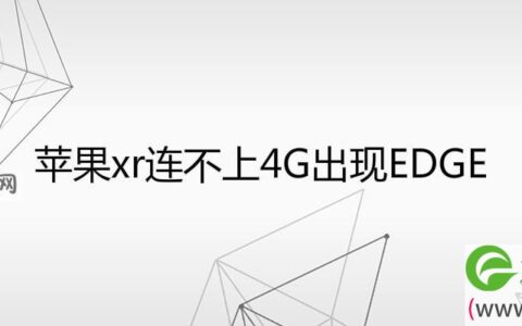 苹果xr连不上4G出现EDGE