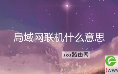 局域网联机什么意思
