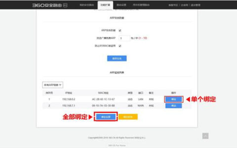 360 P1 无线路由器IP/MAC绑定操作方法