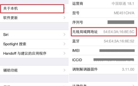 iPhone手机查看MAC地址方法