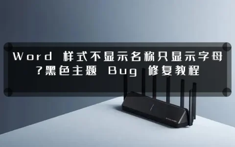 Word 样式不显示名称只显示字母?黑色主题 Bug 修复教程